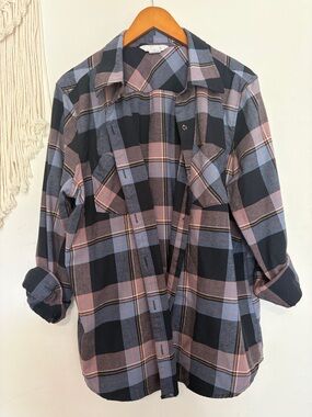 Natural Reflections Blue and Pink Plaid Button-Up Shirt